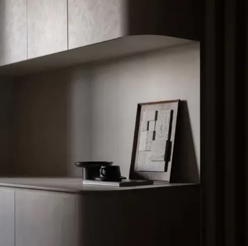 Wall shelf with a framed print